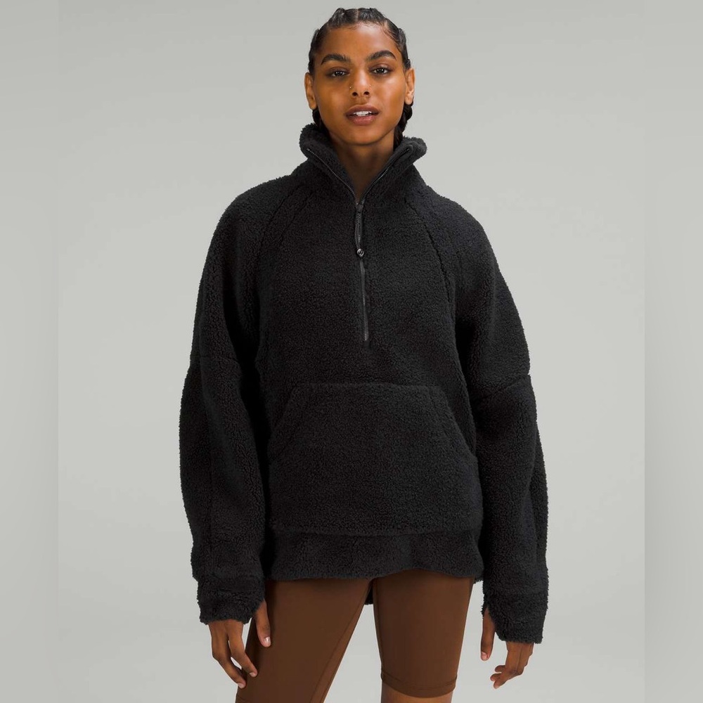 lululemon athletica Black Sherpa Half-Zip Hoodie